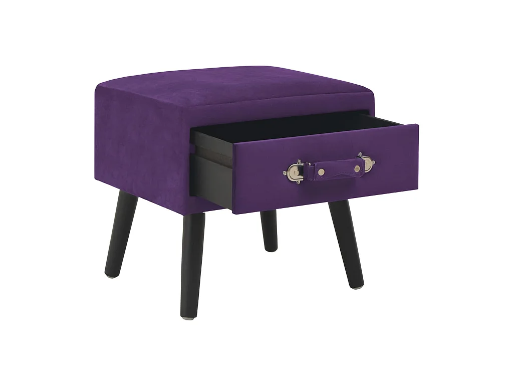 Table de chevet Violet foncé 40x35x40 cm Velours