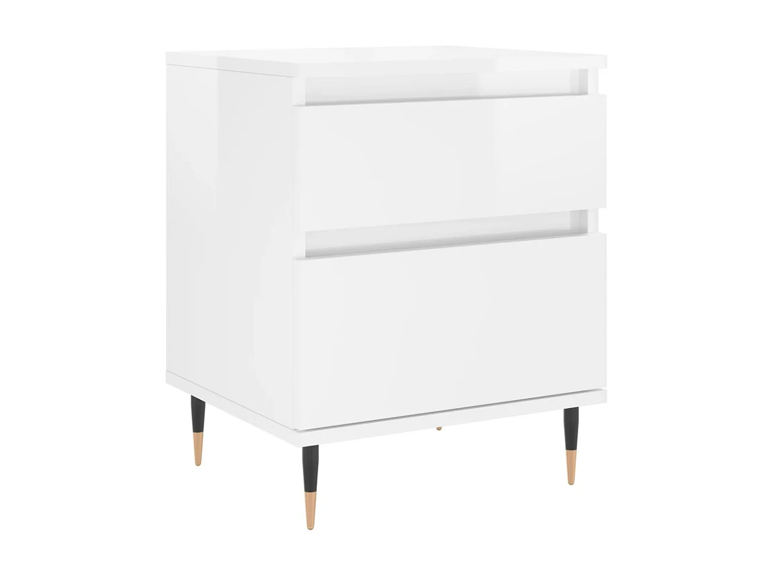 Table de chevet Blanc brillant 40x35x50 cm Bois d’ingénierie