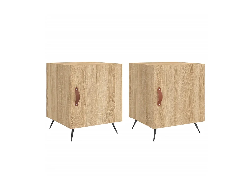 Comodini 2 pz rovere sonoma 40x40x50 cm in multistrato