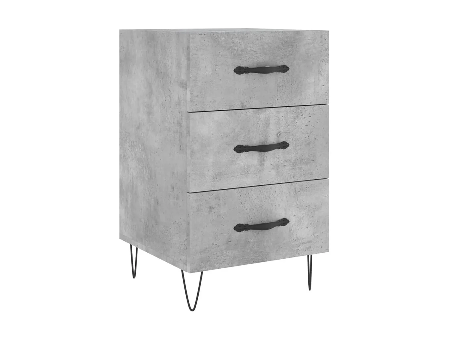 Betongrauer Nachttisch 40x40x66 cm, Holzwerkstoff