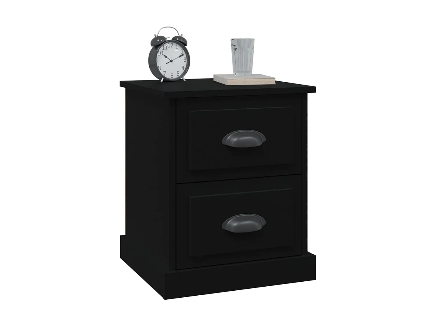 Table de chevet noir 39x39x47,5 cm bois d’ingénierie