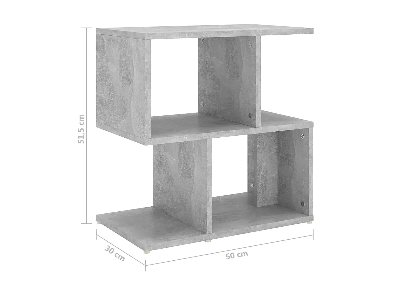 Comodino Grigio cemento 50x30x51,5 cm Truciolare