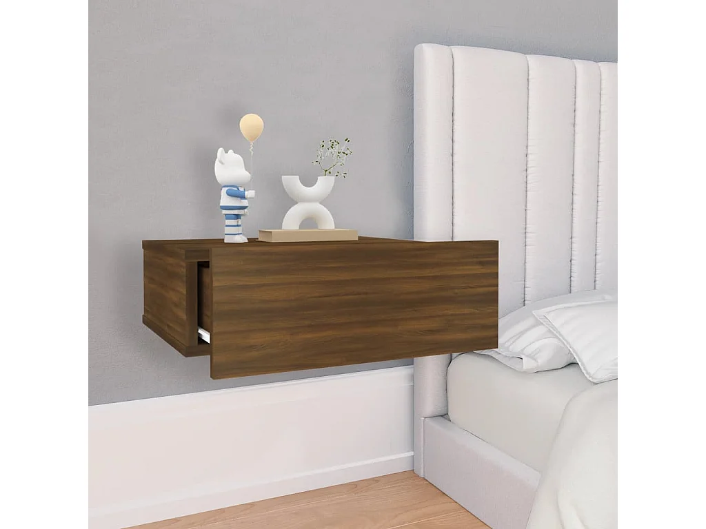 Comodini sospesi 2 pz Rovere marrone 40x30x15 cm