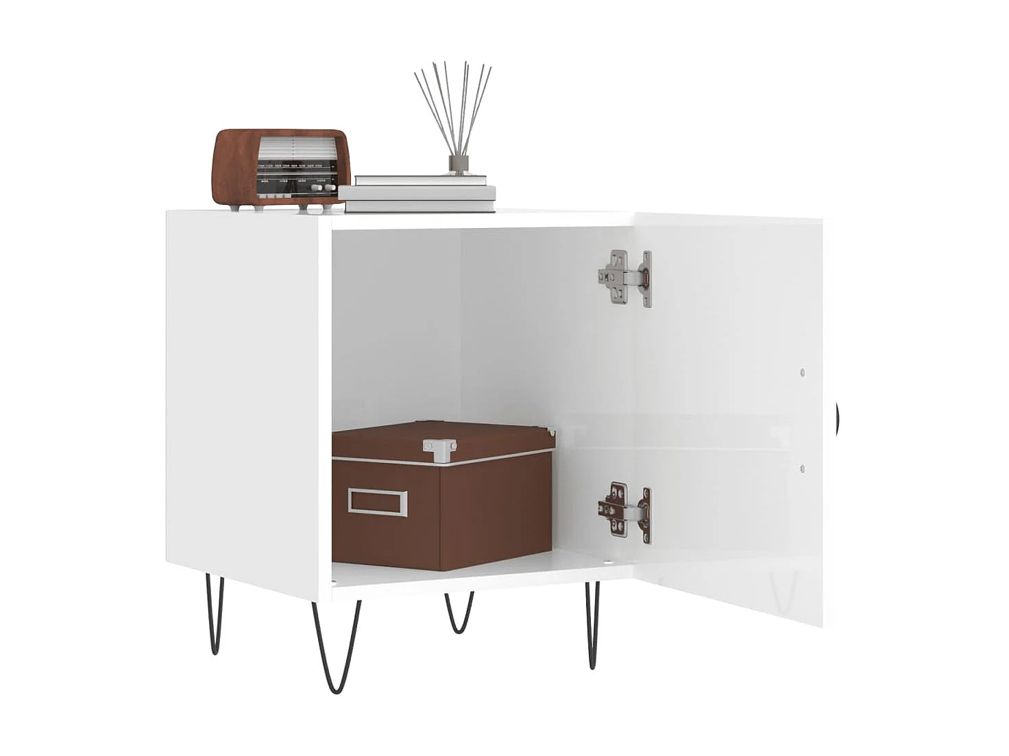 Tables de chevet 2 pcs blanc brillant 40x40x50 cm