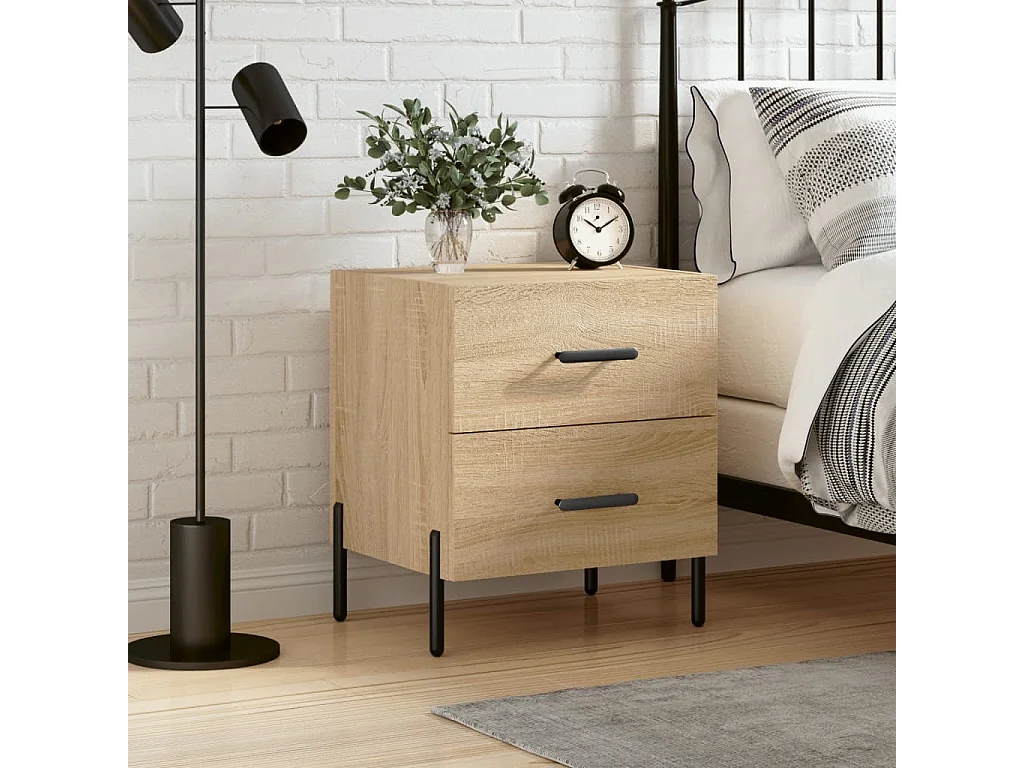 Comodino in rovere Sonoma 40x35x47,5 cm in derivati del legno