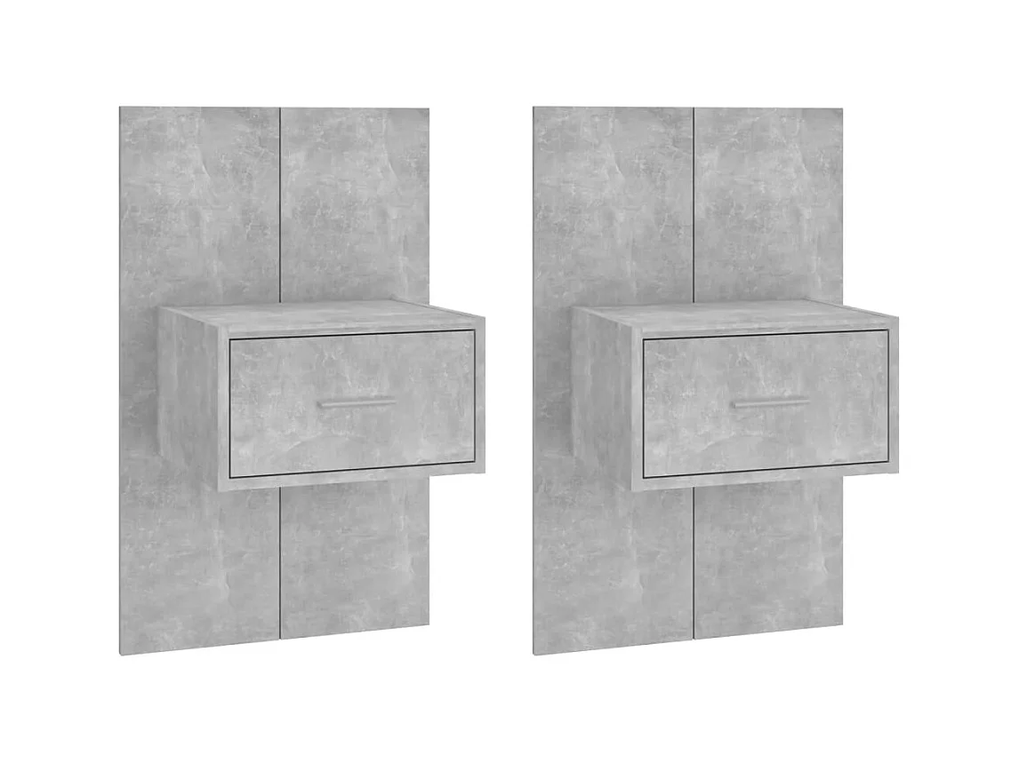 Tables de chevet murales 2 pcs Gris béton