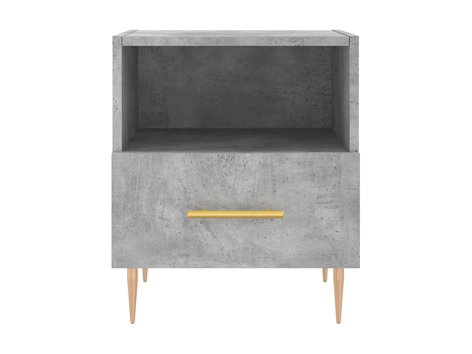 Mesa de cabeceira cinza concreto 40x35x47,5 cm madeira projetada