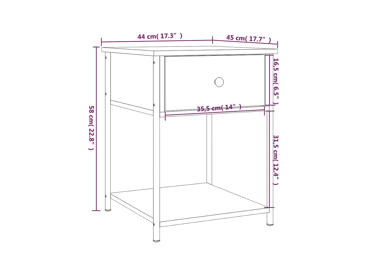 Mesitas de noche 2 piezas roble sonoma 44x45x58 cm madera contrachapada