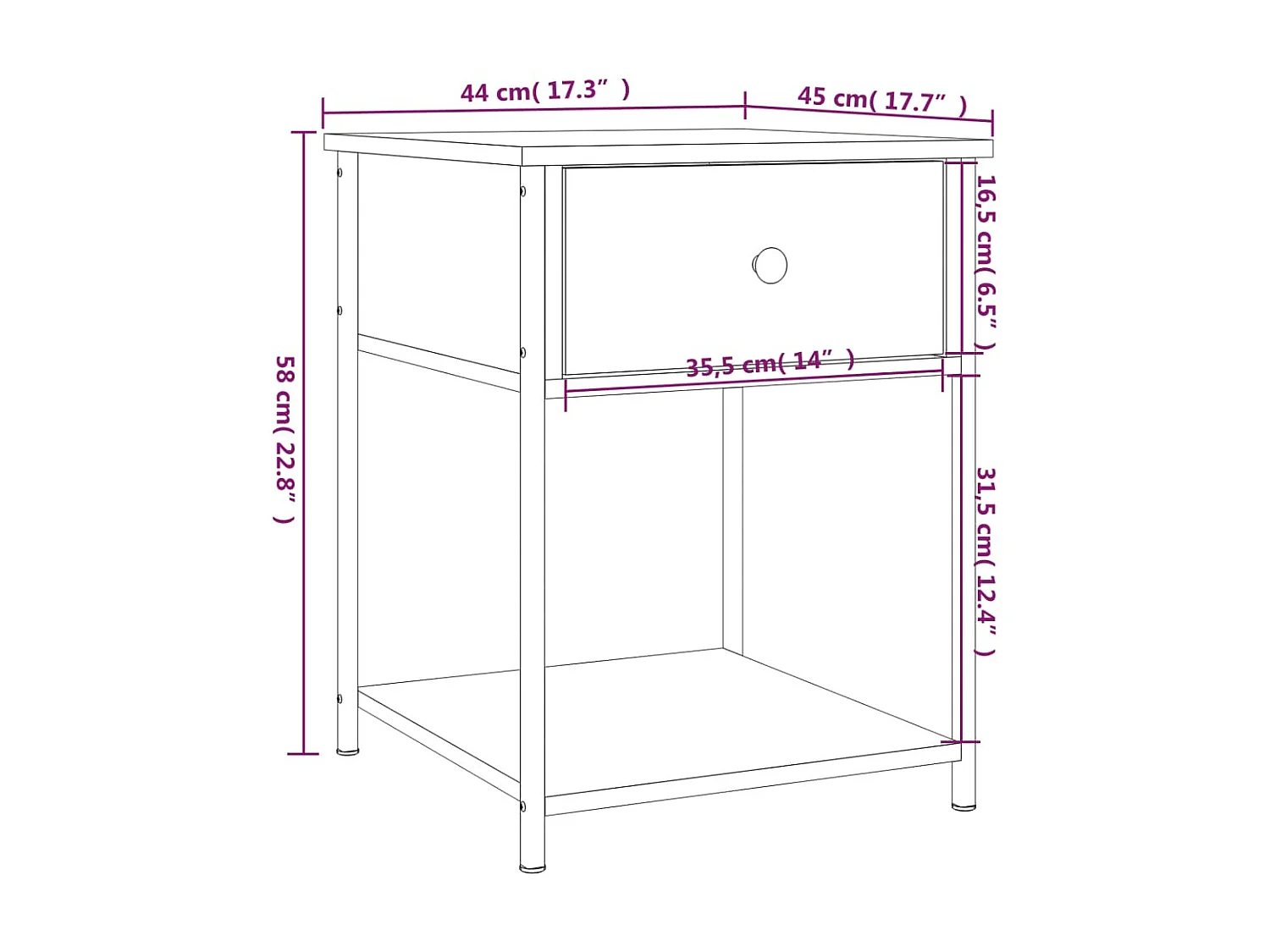 Mesitas de noche 2 piezas roble sonoma 44x45x58 cm madera contrachapada
