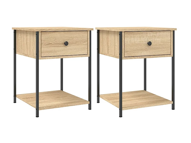 Comodini 2 pz rovere sonoma 44x45x58 cm in derivati del legno