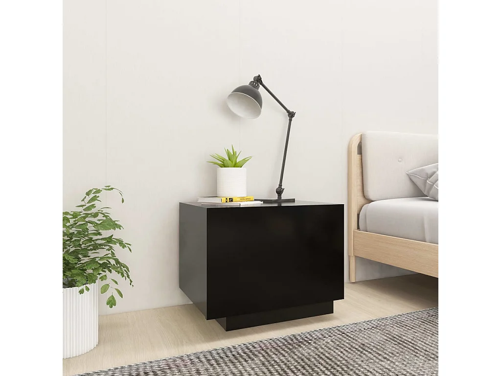 Comodino Nero 100x35x40 cm Truciolato