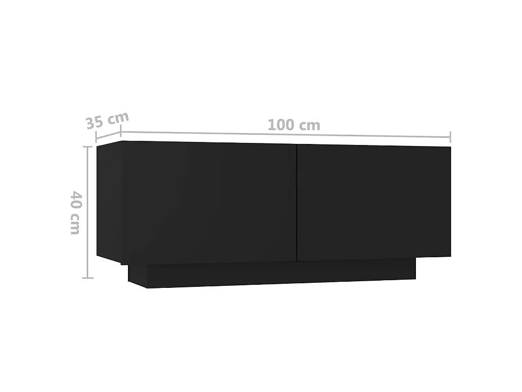 Mesa de cabeceira preta 100x35x40 cm aglomerado