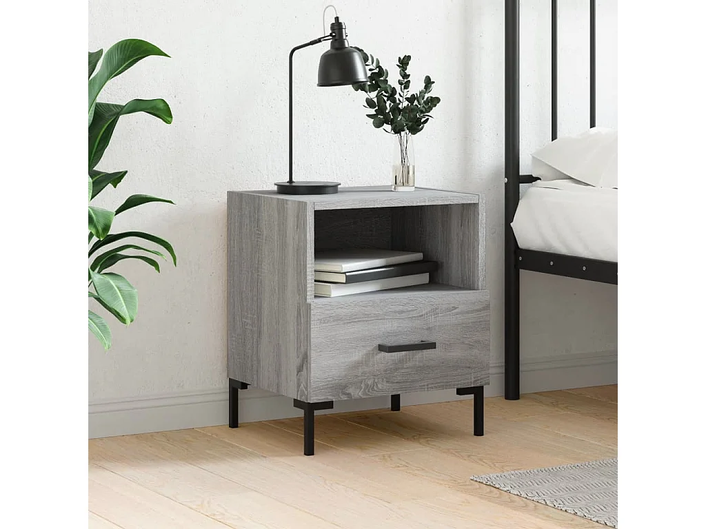 Table de chevet sonoma gris 40x35x47,5 cm bois d’ingénierie