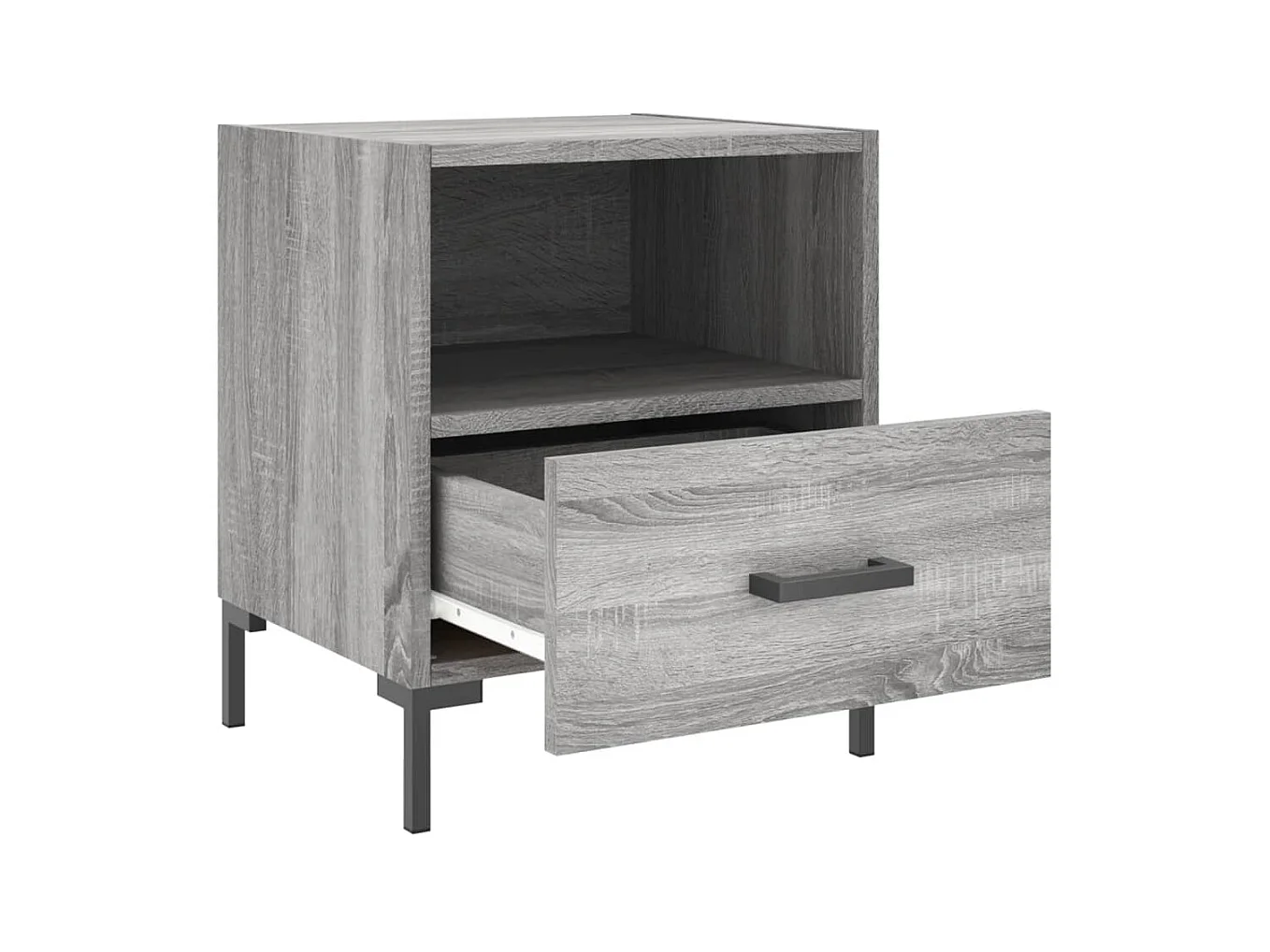 Sonoma grauer Nachttisch 40x35x47,5 cm, Holzwerkstoff