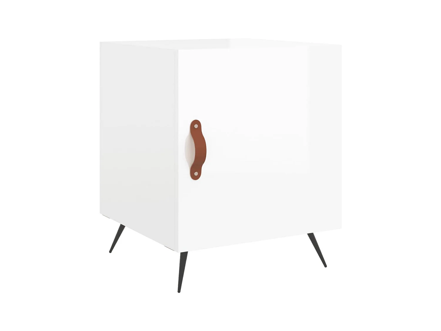 Comodino bianco lucido 40x40x50 cm in multistrato