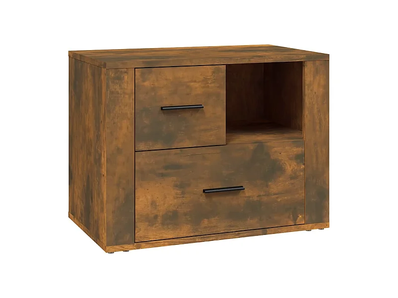 Mesa de cabeceira Carvalho fumado 60x36x45 cm Madeira derivada