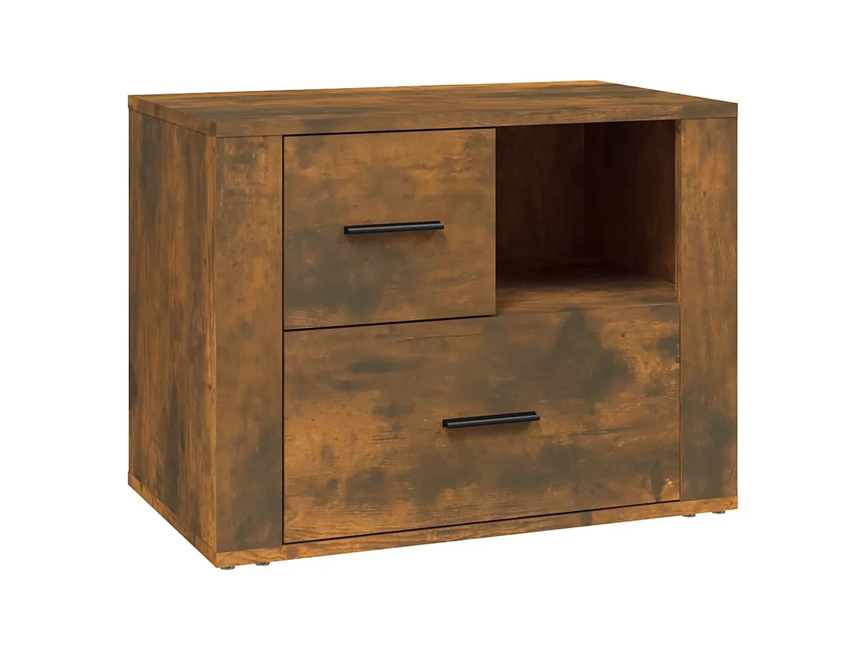 Table de chevet Chêne fumé 60x36x45 cm Bois d'ingénierie