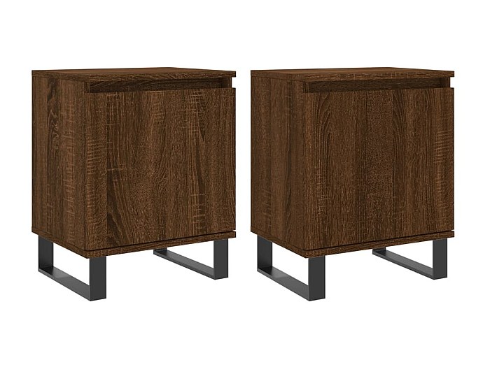 VIDAXL - Comodini Rovere Marrone 2 Pz 40x42x60 Cm Legno Multistrato