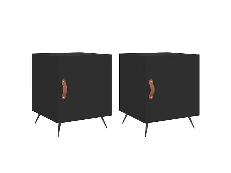 Nachtkastjes 2 stuks zwart 40x40x50 cm parket