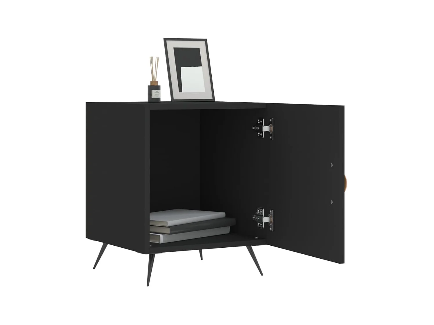 Comodini 2 pezzi neri 40x40x50 cm in derivati del legno