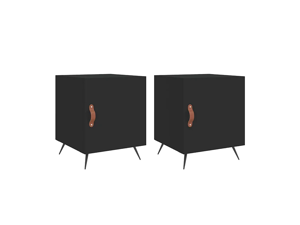 Comodini 2 pezzi neri 40x40x50 cm in derivati del legno