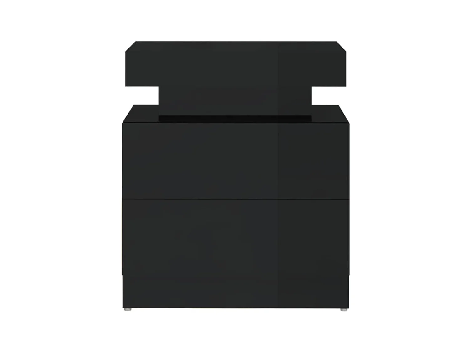 Mesa de cabeceira Preto brilhante 45x35x52 cm Aglomerado