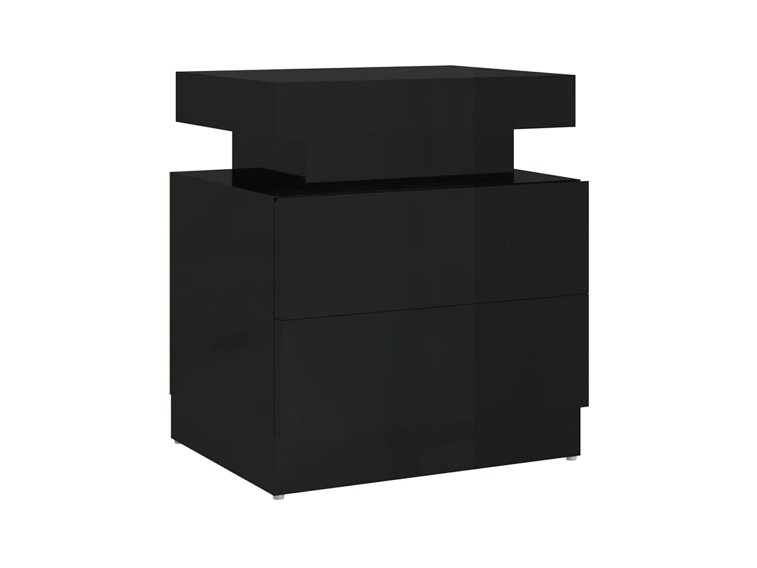 Table de chevet Noir brillant 45x35x52 cm Aggloméré