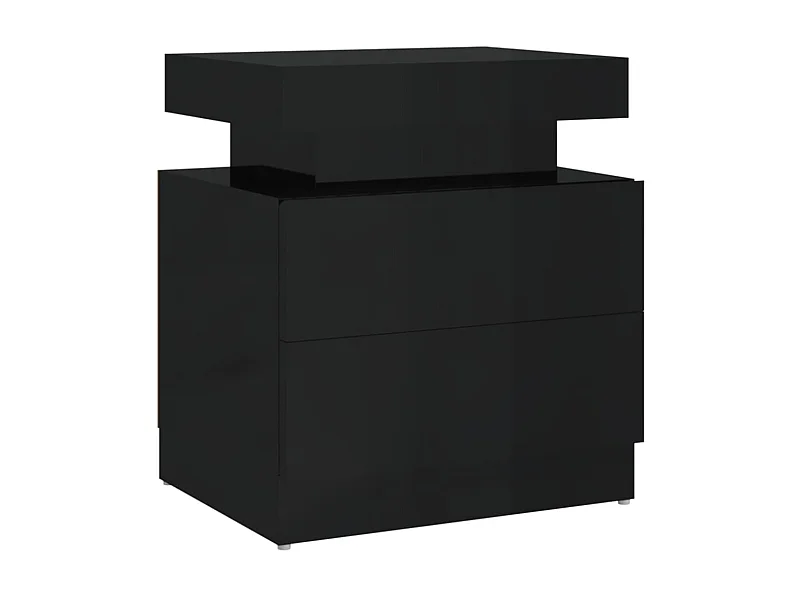 Table de chevet Noir brillant 45x35x52 cm Aggloméré