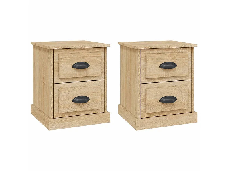 Comodini 2 pezzi rovere Sonoma 39x39x47,5 cm in MDF