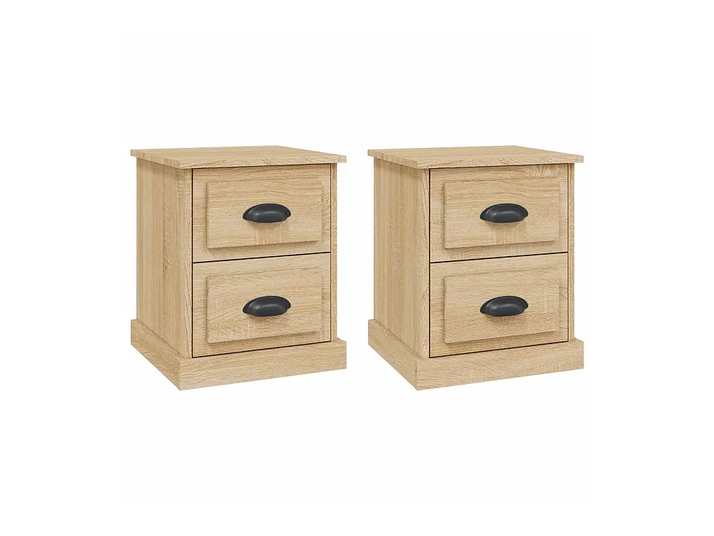 Comodini 2 pezzi rovere Sonoma 39x39x47,5 cm in MDF