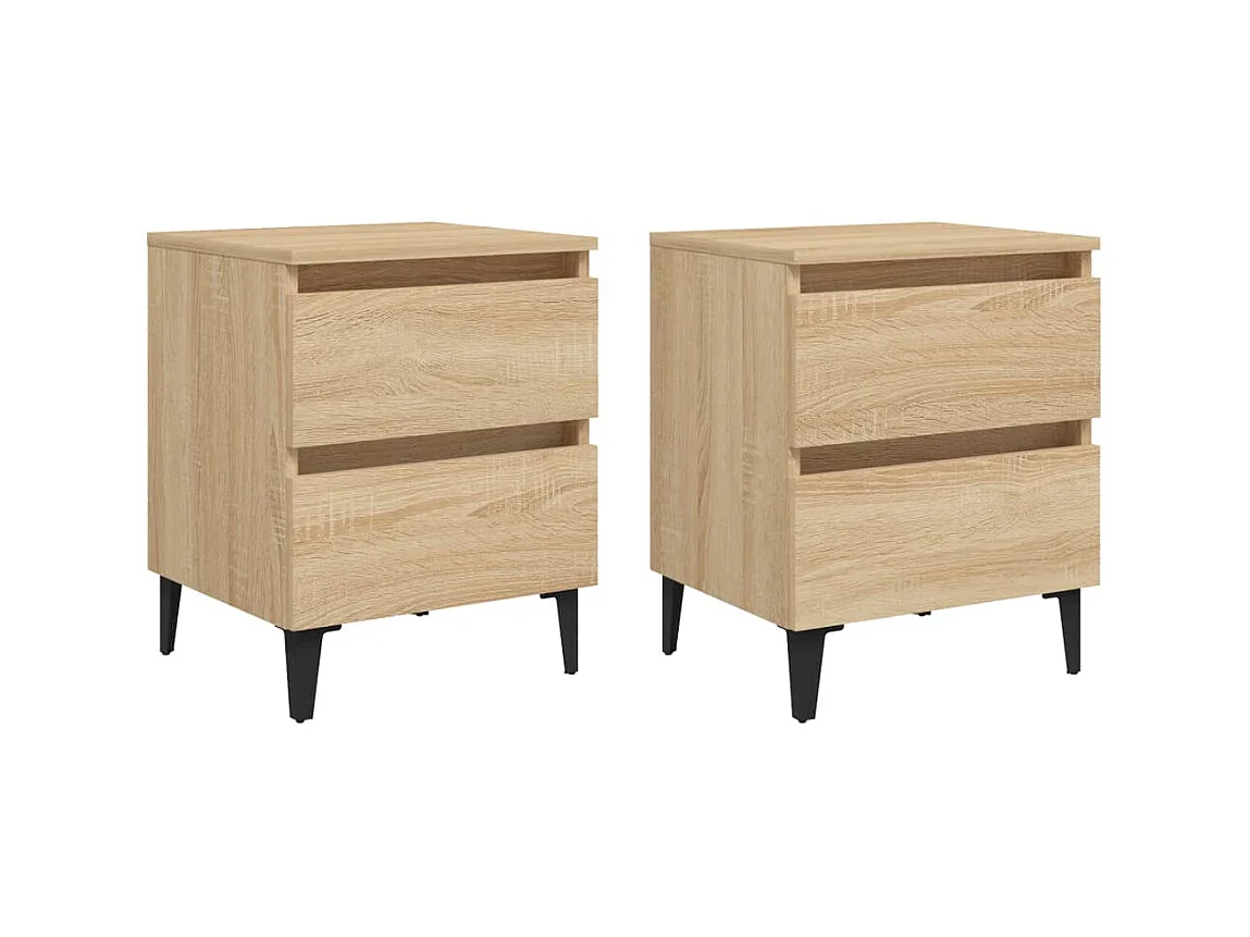 Tables de chevet 2 pcs Chêne sonoma 40x35x50 cm Aggloméré