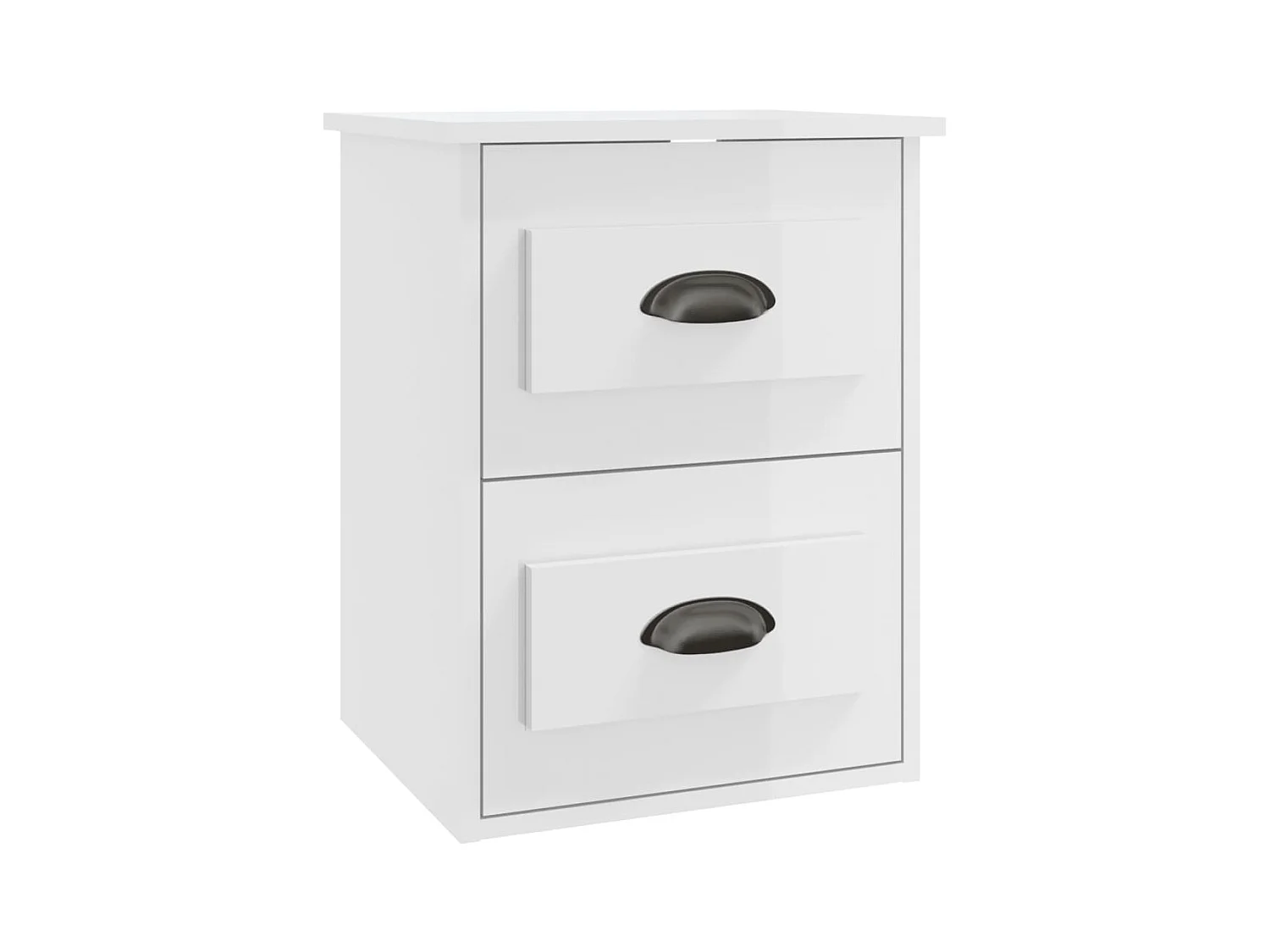 Table de chevet murale blanc brillant 41,5x36x53 cm