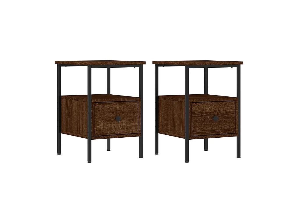 Tables de chevet 2 pcs chêne marron 34x36x50 cm bois ingénierie