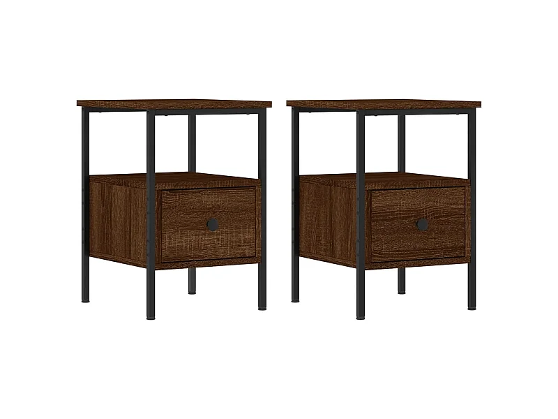 Tables de chevet 2 pcs chêne marron 34x36x50 cm bois ingénierie