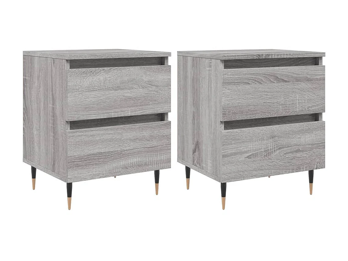 Nachtkastjes 2 stuks sonoma grijs 40x35x50 cm samengesteld hout