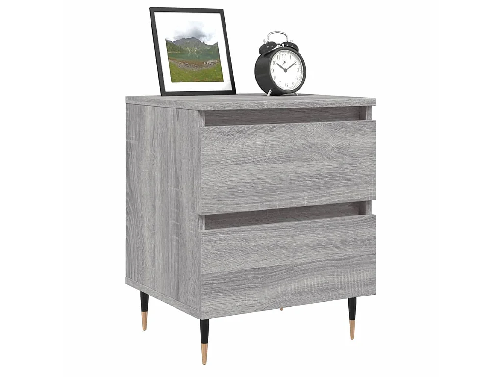 Nachtkastjes 2 stuks sonoma grijs 40x35x50 cm samengesteld hout