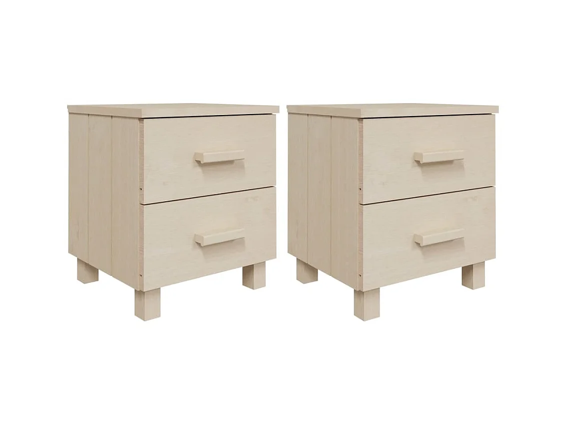 Tables de chevet HAMAR 2pcs Marron miel 40x35x44,5cm Bois