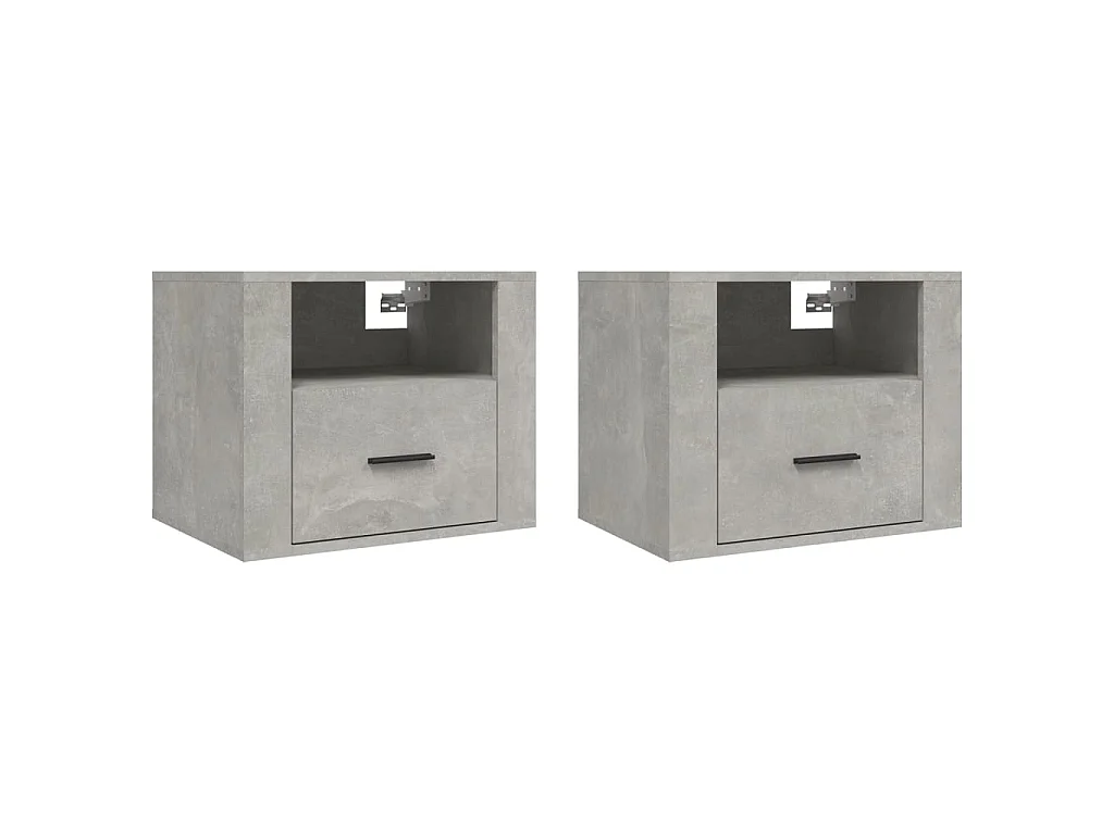 Tables de chevet murales 2 pcs Gris béton 50x36x40 cm