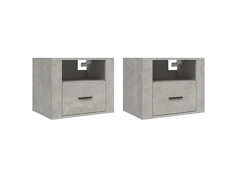 Tables de chevet murales 2 pcs Gris béton 50x36x40 cm