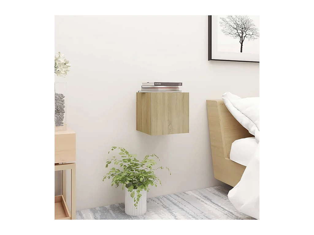 Tables de chevet 2 pcs Chêne sonoma 30,5x30x30 cm Aggloméré