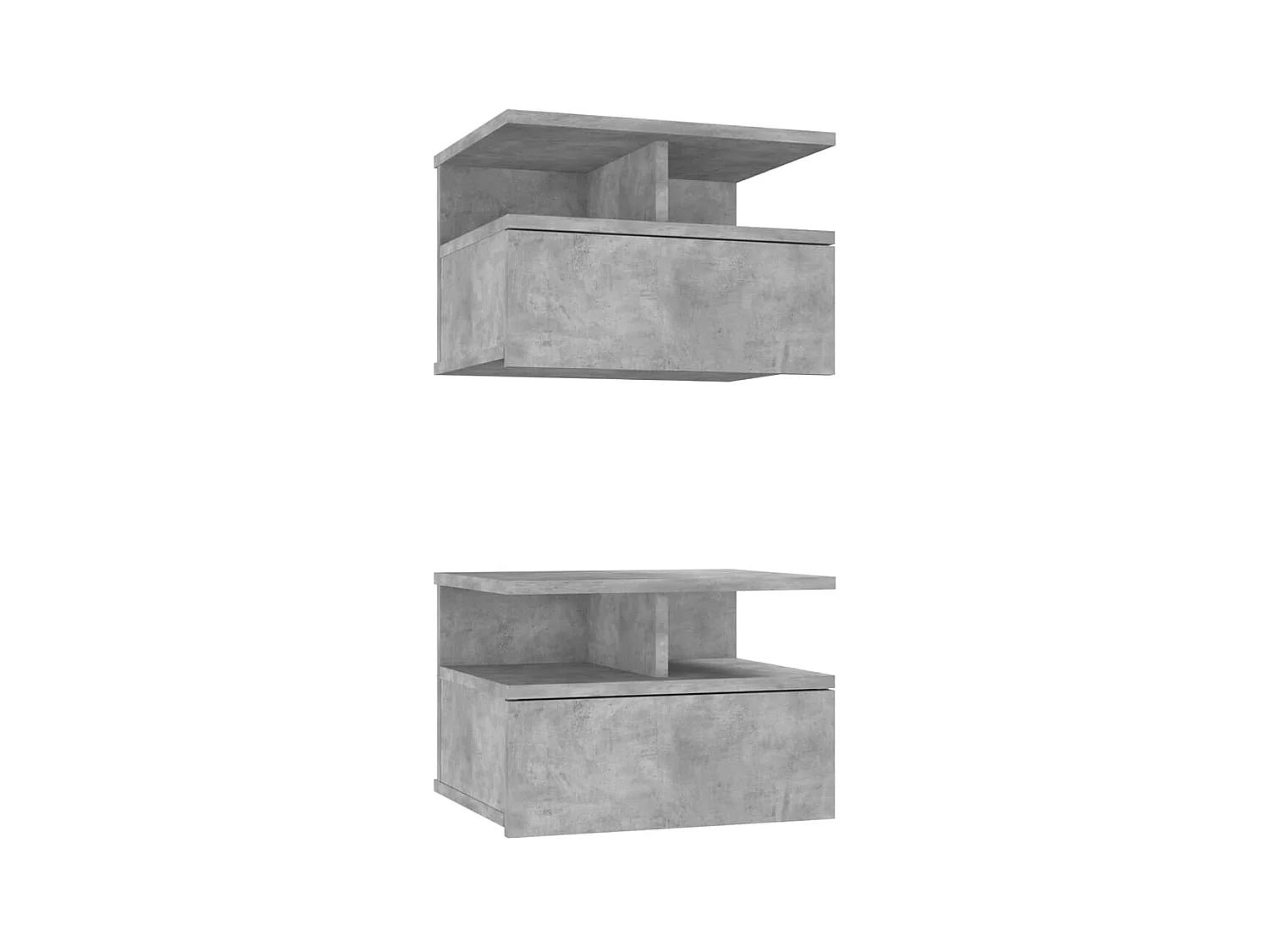 Tables de chevet flottantes 2 pcs Gris béton 40x31x27 cm Aggloméré