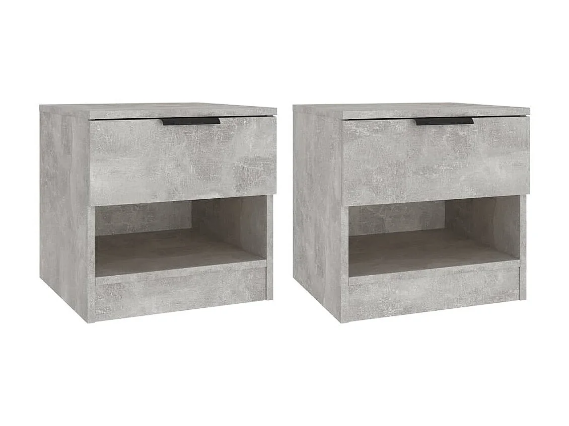 Comodini 2 pz. Grigio cemento Derivati del legno