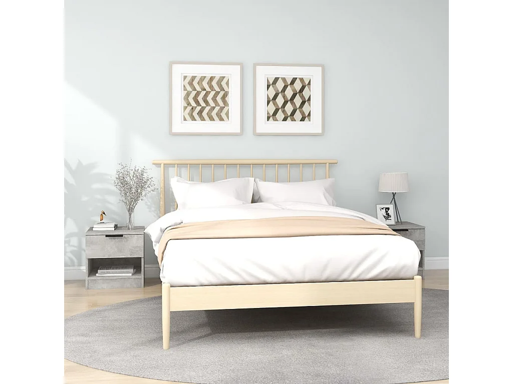 Comodini 2 pz. Grigio cemento Derivati del legno