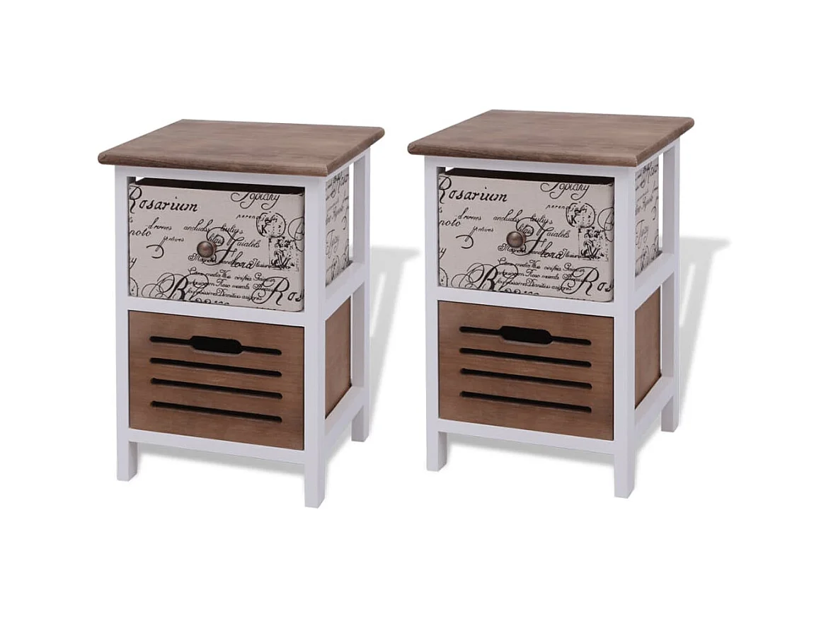 Tables de chevet 2 pcs en bois