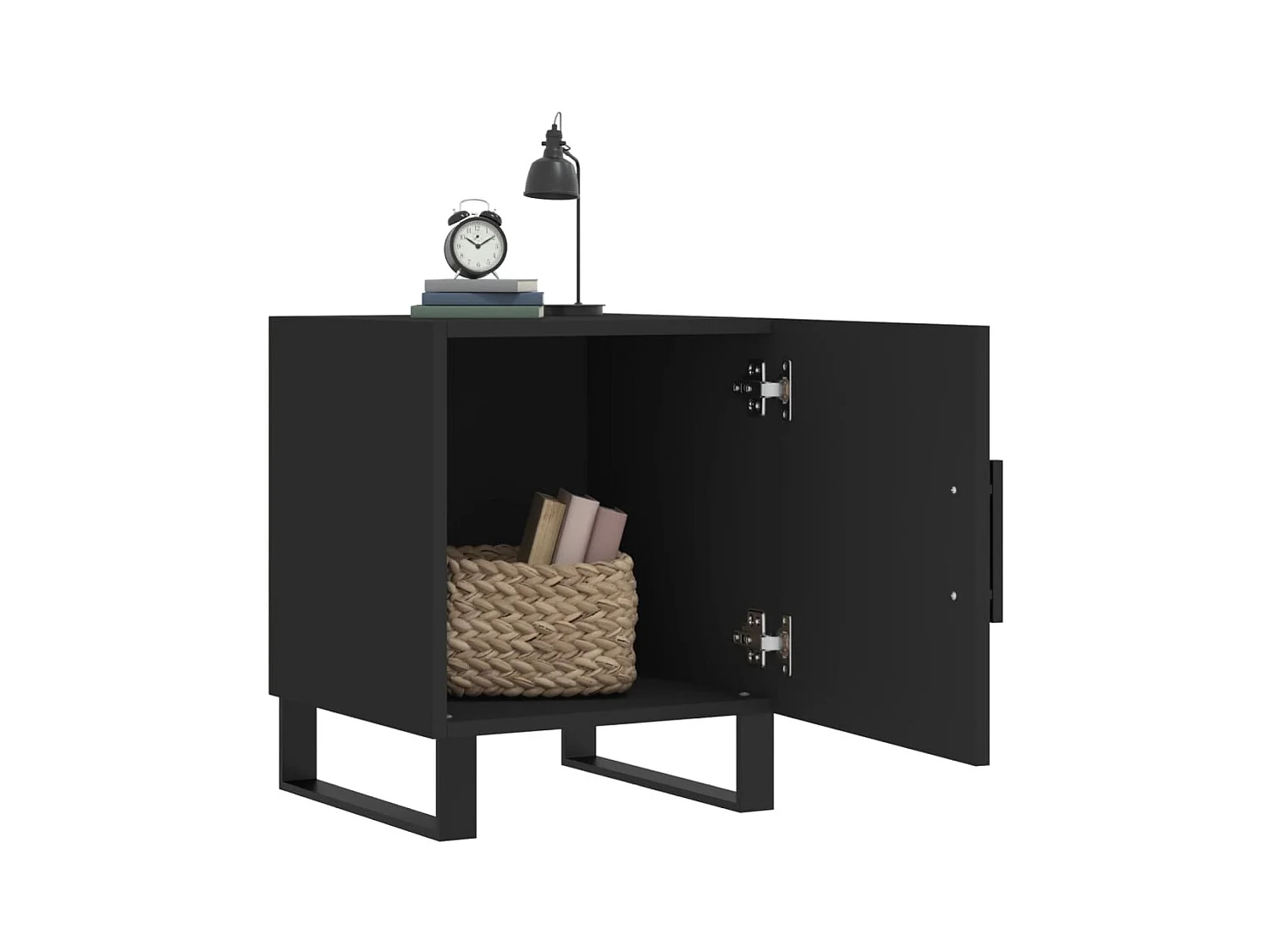 Nachtkastjes 2 stuks zwart 40x40x50 cm parket