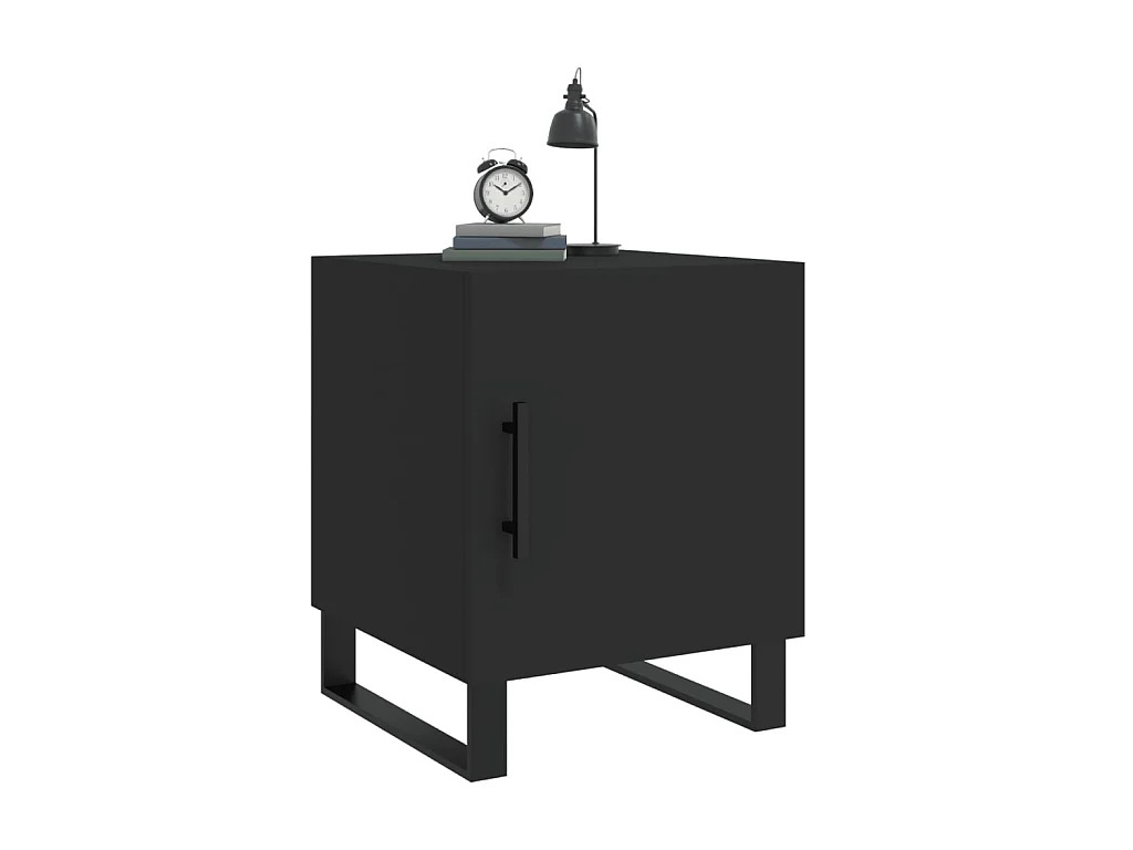 Nachtkastjes 2 stuks zwart 40x40x50 cm parket