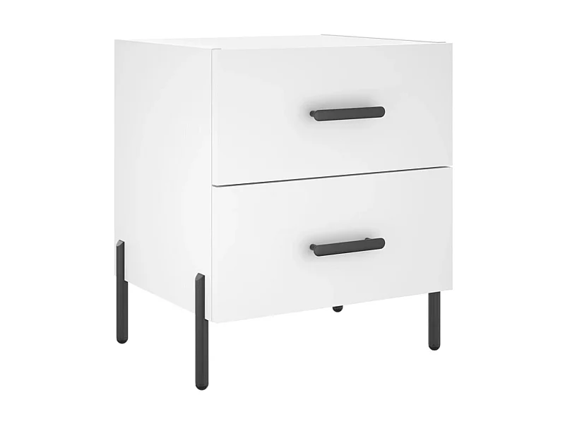 Mesita de noche blanca 40x35x47,5 cm de madera contrachapada