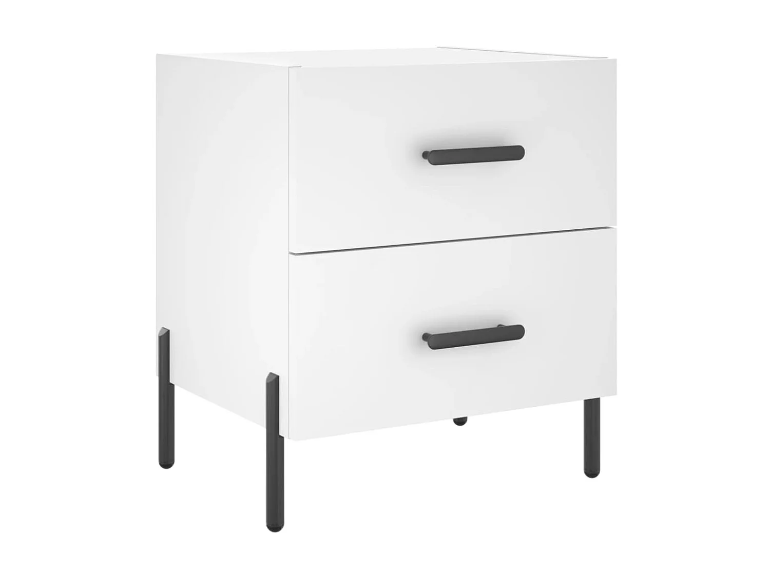 Mesita de noche blanca 40x35x47,5 cm de madera contrachapada