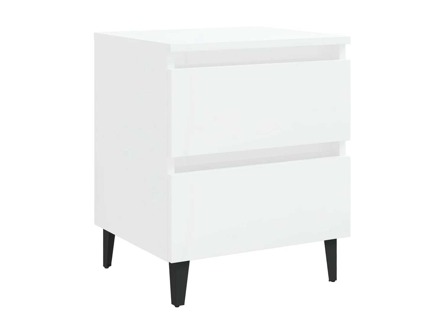 Nachtkastjes 2 stuks Glanzend wit 40x35x50 cm Spaanplaat