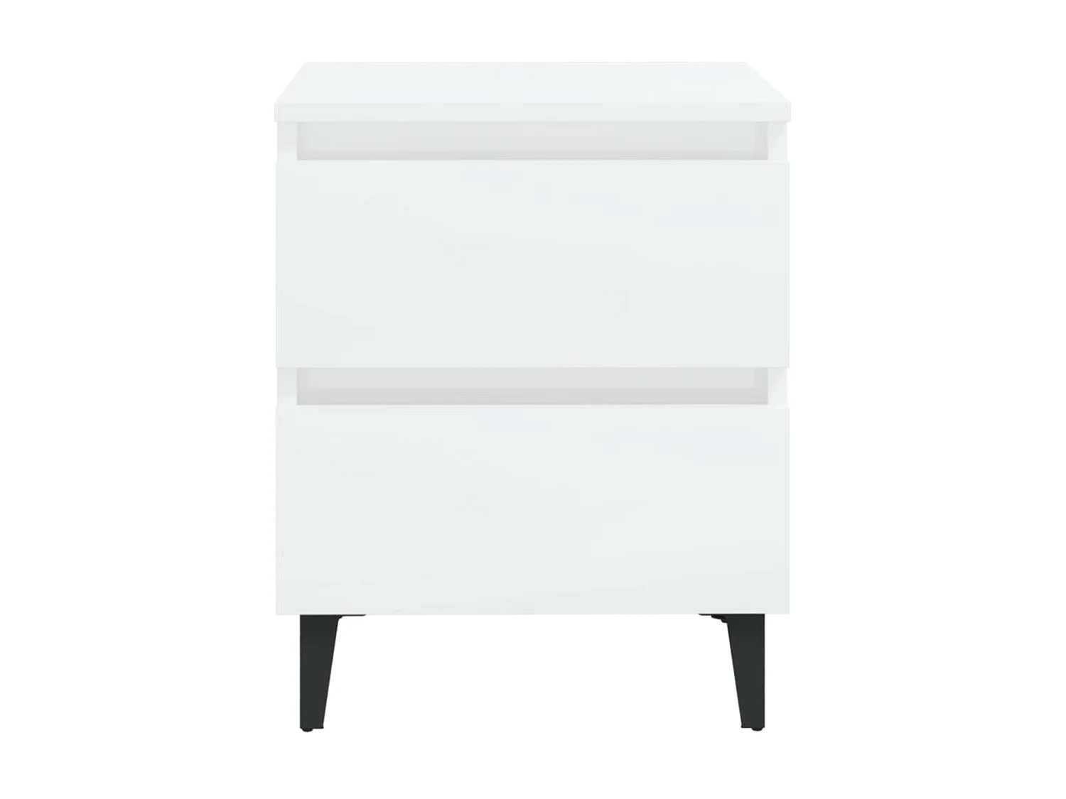 Nachtkastjes 2 stuks Glanzend wit 40x35x50 cm Spaanplaat